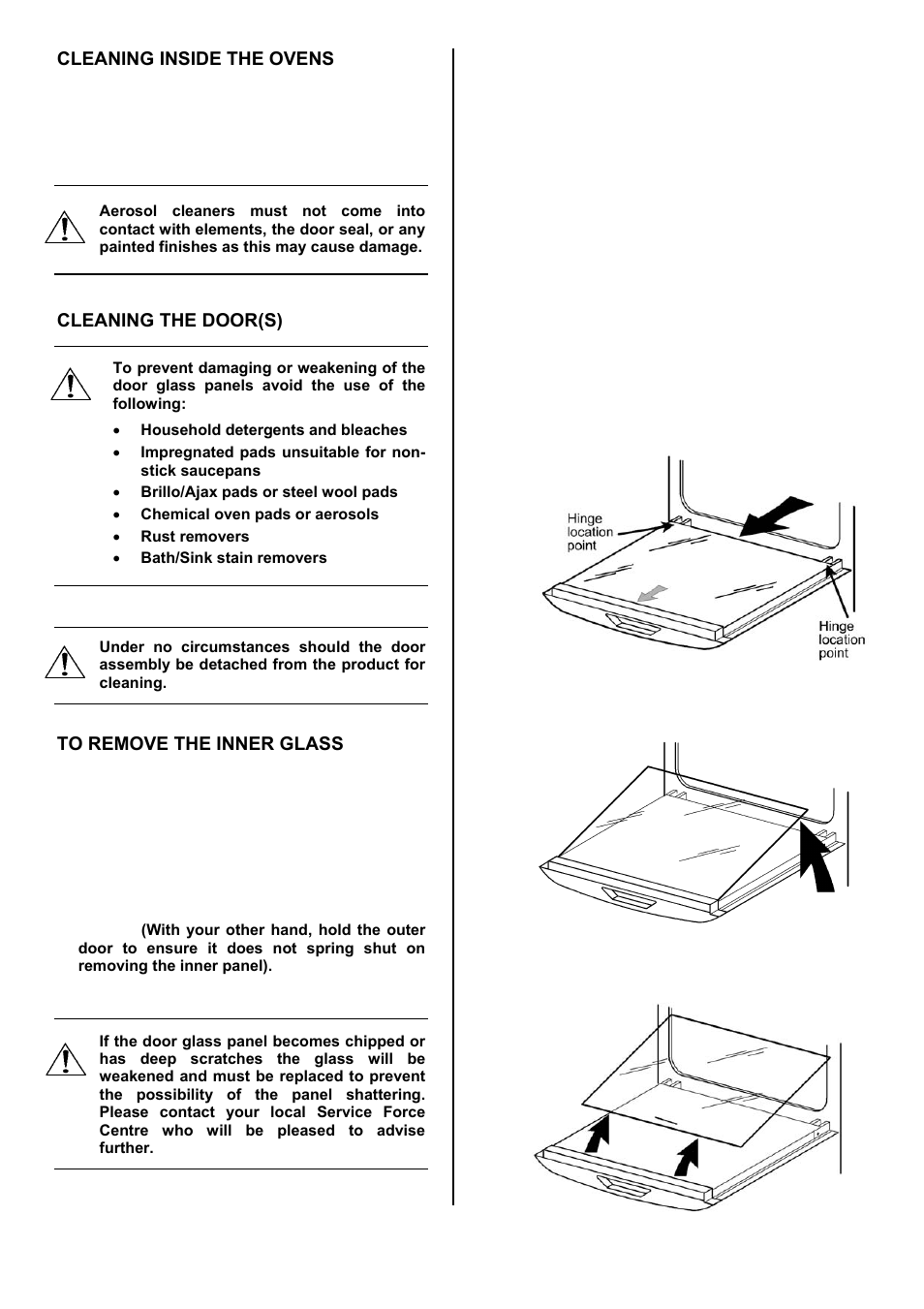 22 cleaning inside the ovens, Cleaning the door(s) | Electrolux D1100-4 User Manual | Page 22 / 36