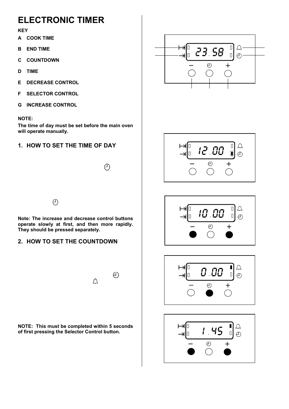 Electronic timer | Electrolux D1100-4 User Manual | Page 8 / 36