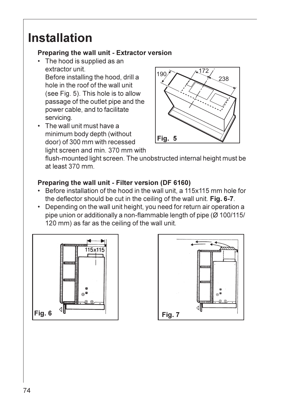 Installation | Electrolux DF 6160 User Manual | Page 15 / 21