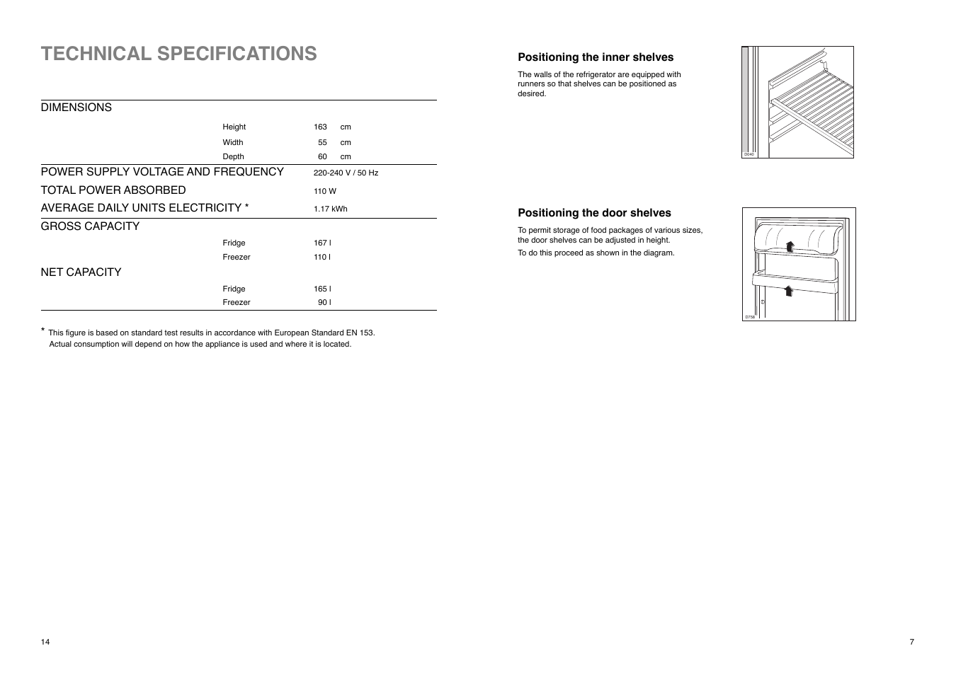 Technical specifications | Electrolux ER 7821 B User Manual | Page 14 / 20