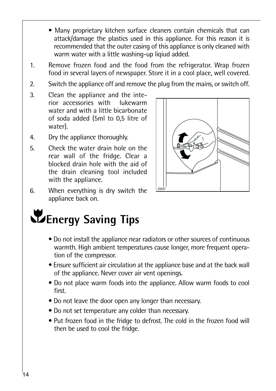 Energy saving tips | Electrolux C 9 18 44-5 i User Manual | Page 14 / 24