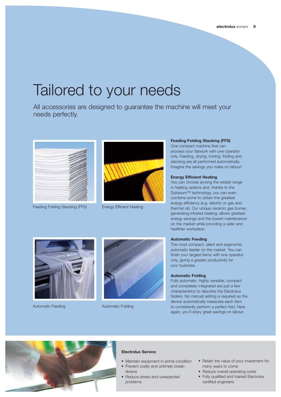 Tailored to your needs | Electrolux Professional Ironers IB42316 User Manual | Page 9 / 12