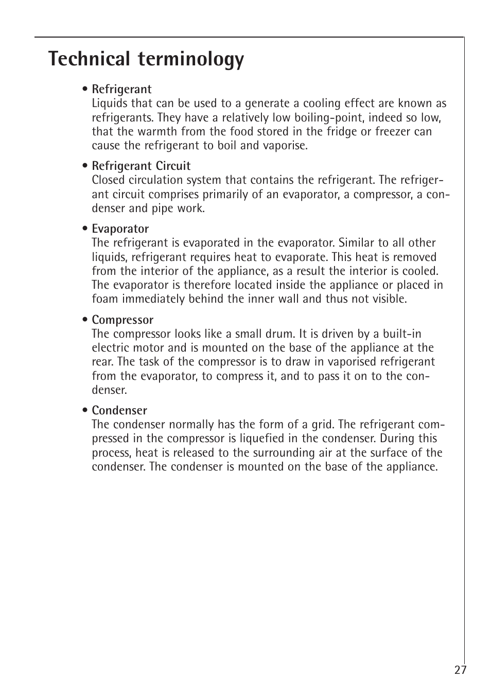 Technical terminology | Electrolux 1583-8 TK User Manual | Page 27 / 28