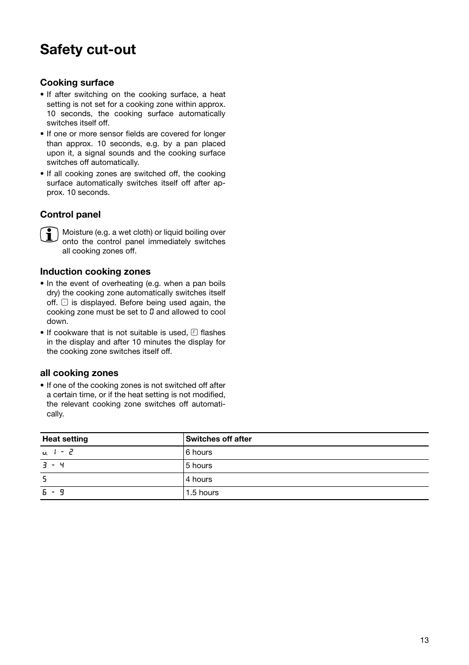 Safety cut-out | Electrolux EHD6671P User Manual | Page 13 / 28