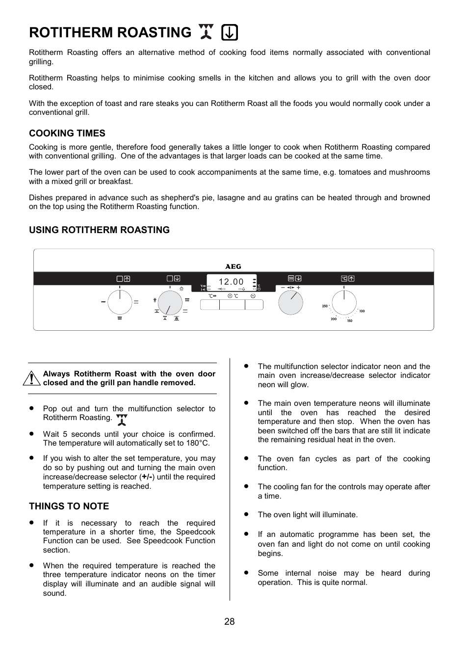 Rotitherm roasting | Electrolux D5701-4 User Manual | Page 28 / 48