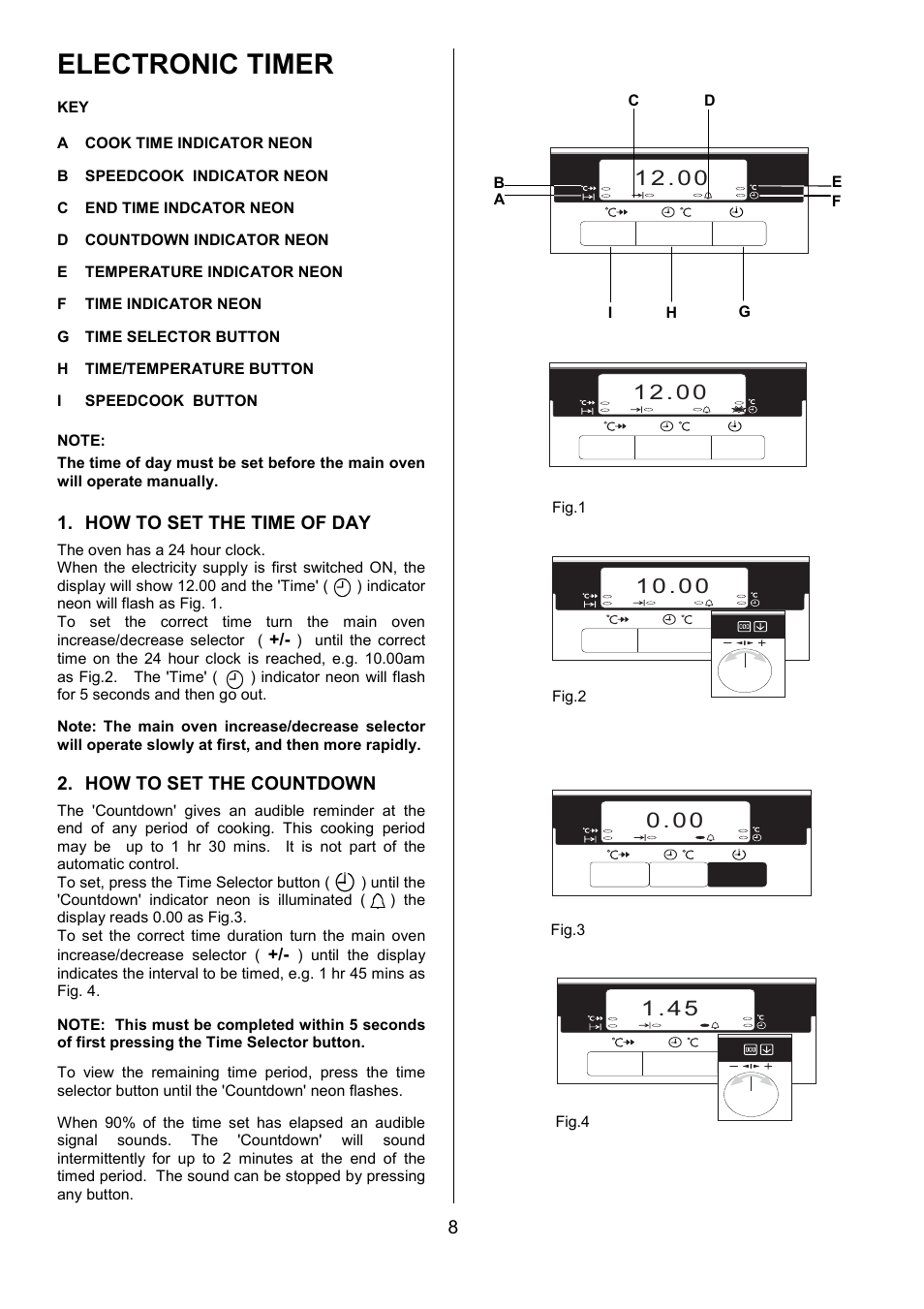 Electronic timer | Electrolux D5701-4 User Manual | Page 8 / 48