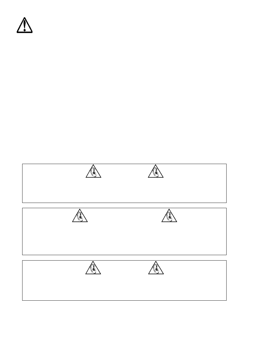 Attenzione, Warning, Atencion | 85 db (a), Riesgo de daño auditivo | Electrolux TM-75 User Manual | Page 2 / 20
