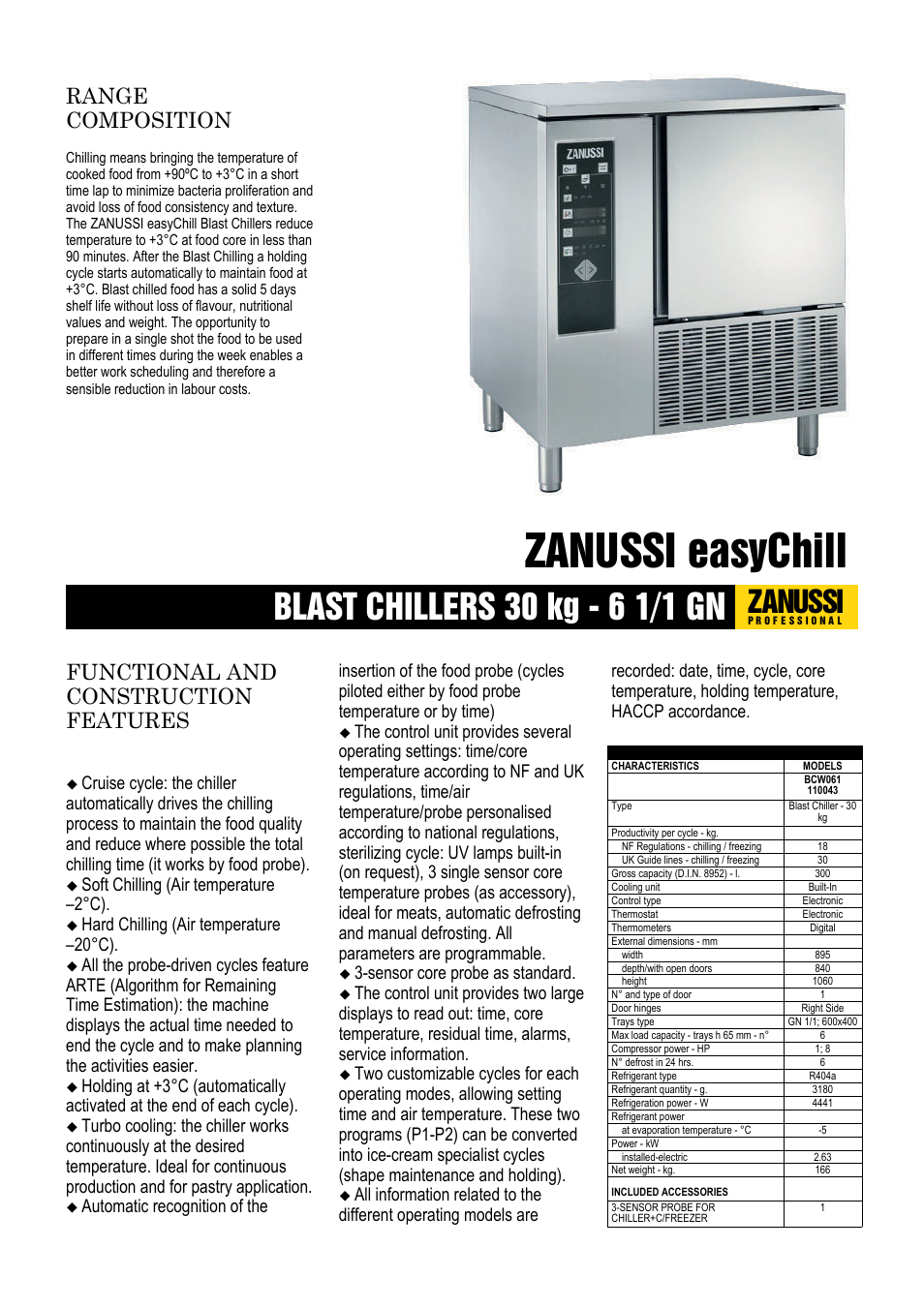 Electrolux ZANUSSI easyChill 110043 User Manual | 3 pages