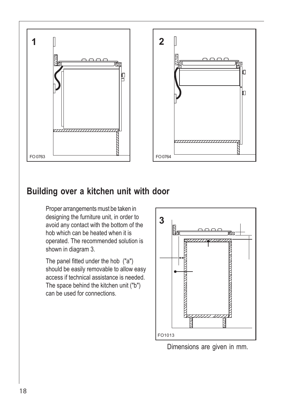 12 building over a kitchen unit with door | Electrolux U30130 21602 G User Manual | Page 18 / 28