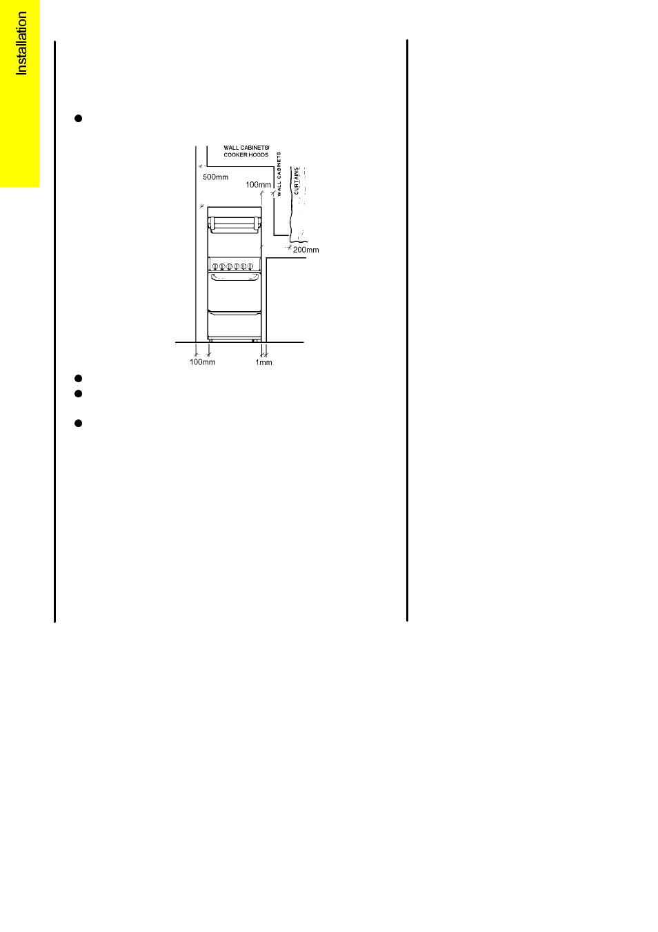 Positioning, Appliance dimensions | Electrolux 55GS1 User Manual | Page 24 / 40