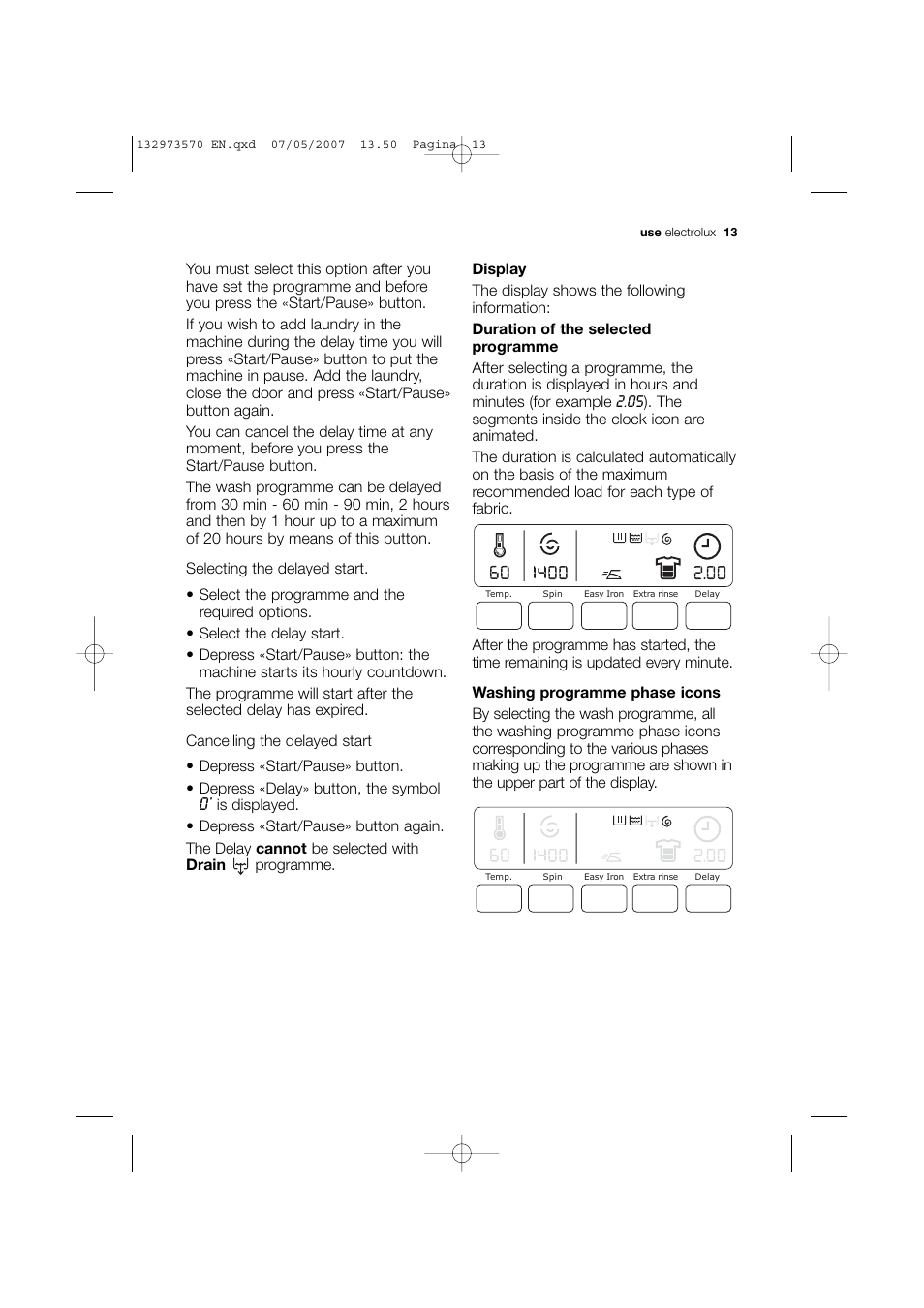 Electrolux EWG 14740 W User Manual | Page 13 / 48