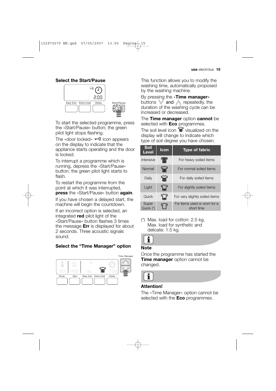 Electrolux EWG 14740 W User Manual | Page 15 / 48