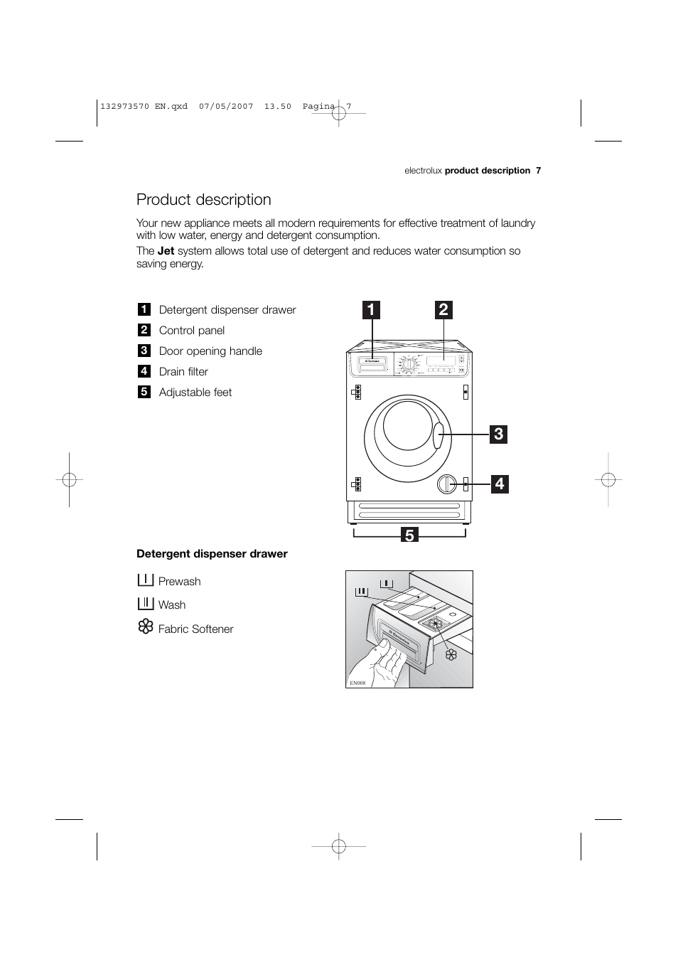 Product description | Electrolux EWG 14740 W User Manual | Page 7 / 48