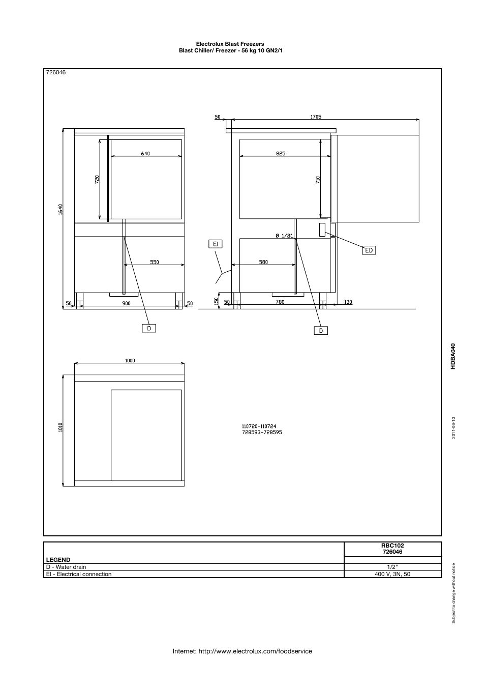 Electrolux Blast Chiller/Freezer 10 GN2/1 User Manual | Page 3 / 3