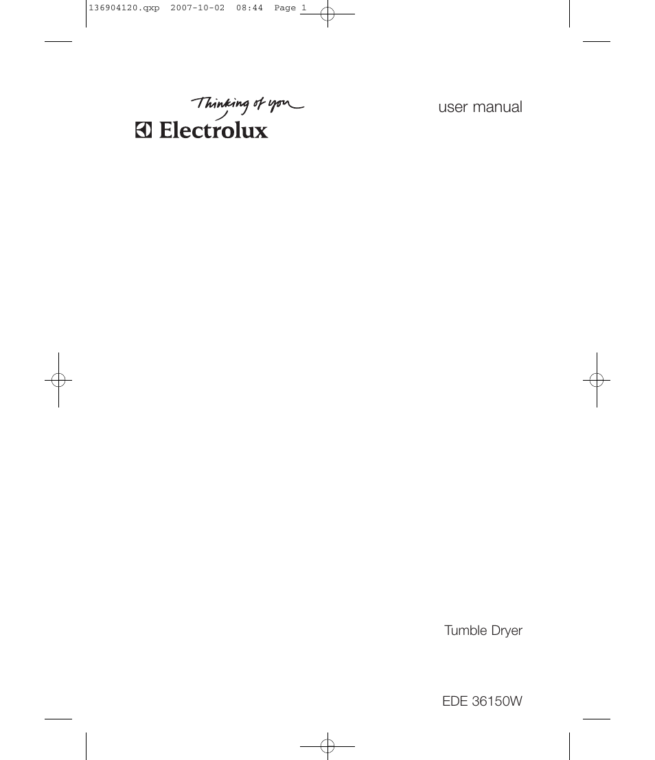 Electrolux EDE 36150W User Manual | 25 pages