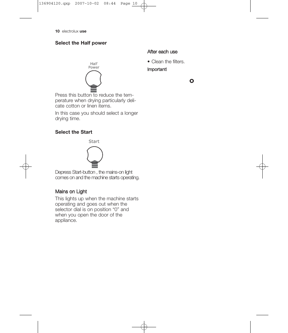 Electrolux EDE 36150W User Manual | Page 10 / 25