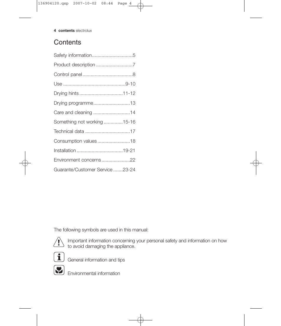 Electrolux EDE 36150W User Manual | Page 4 / 25