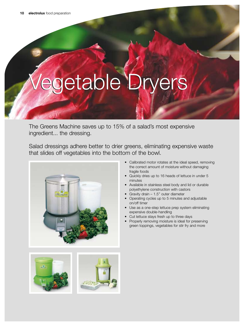 Vegetable dryers | Electrolux Dito K25 User Manual | Page 10 / 16