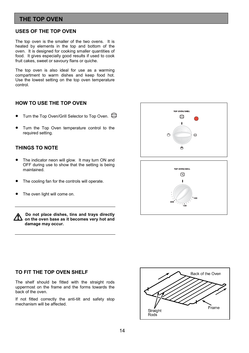 The top oven | Electrolux U25187 FDO 900 User Manual | Page 14 / 40
