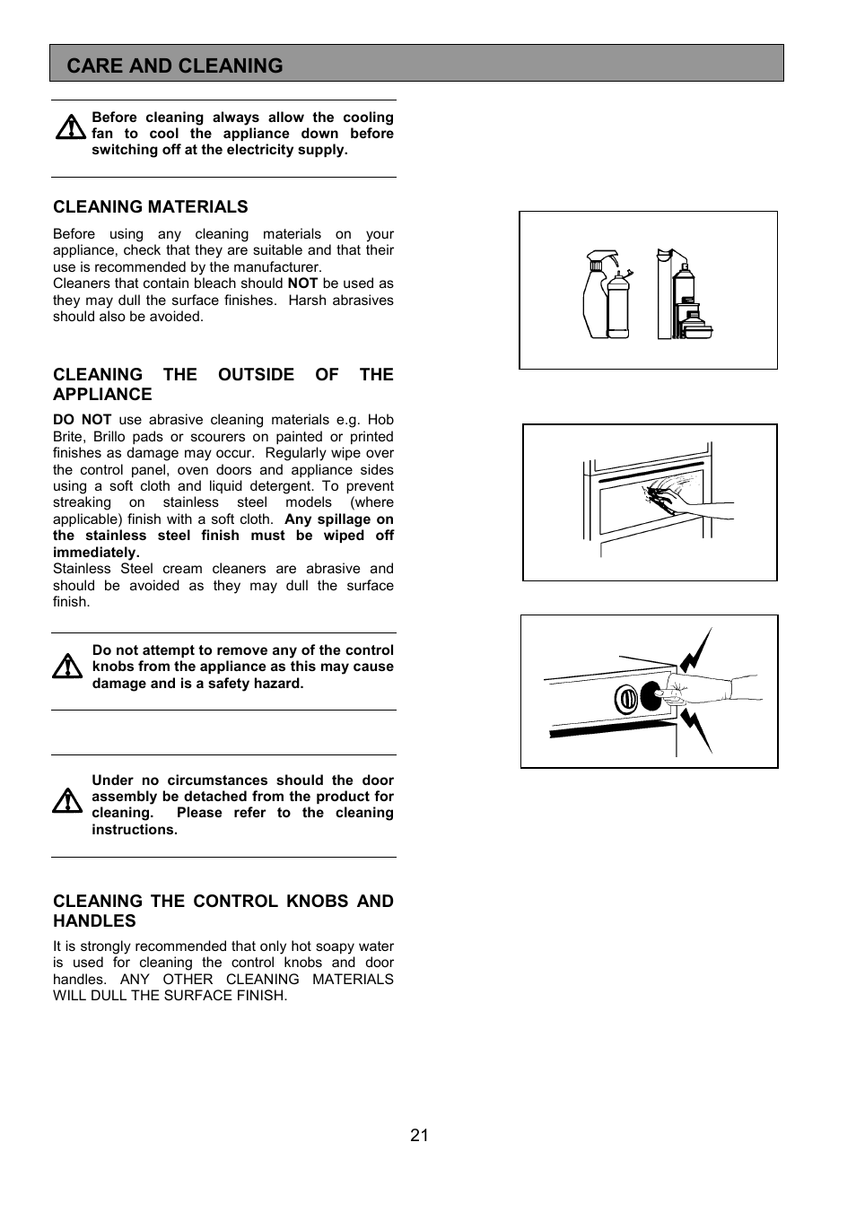 Care and cleaning | Electrolux U25187 FDO 900 User Manual | Page 21 / 40