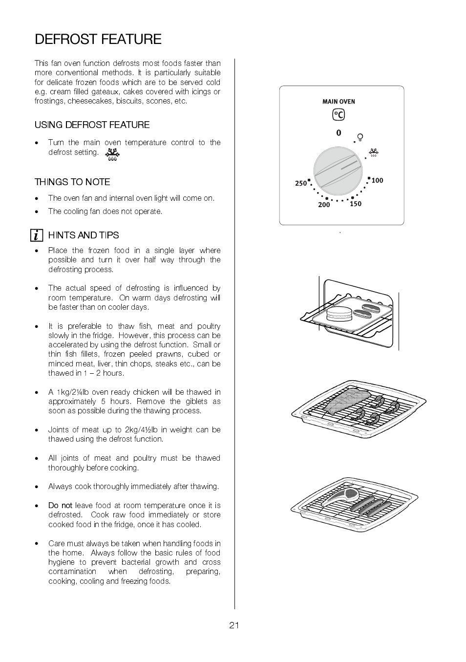 Defrost feature | Electrolux EKC6046 User Manual | Page 21 / 40