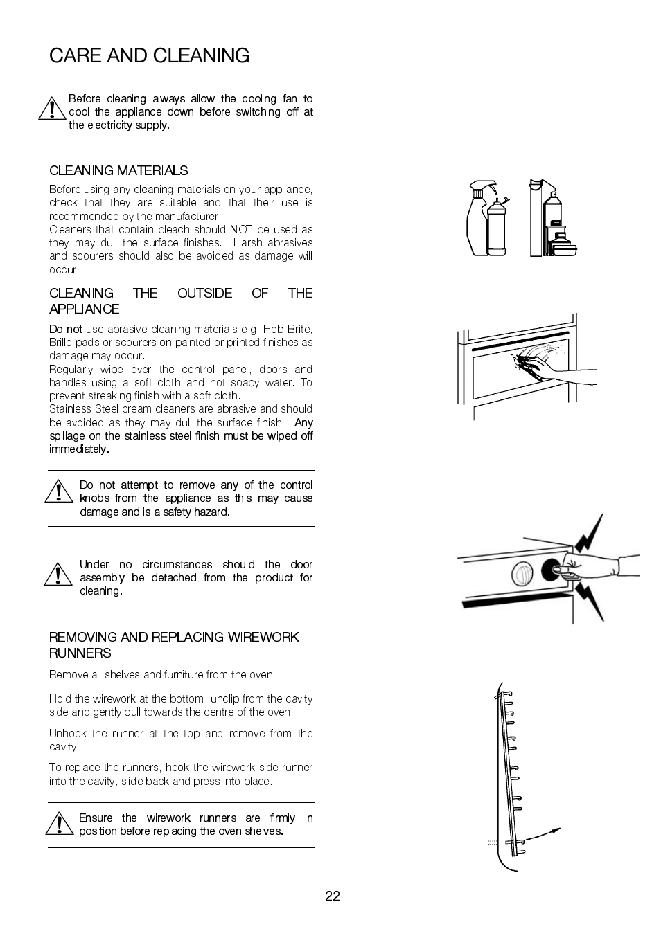 Care and cleaning | Electrolux EKC6046 User Manual | Page 22 / 40