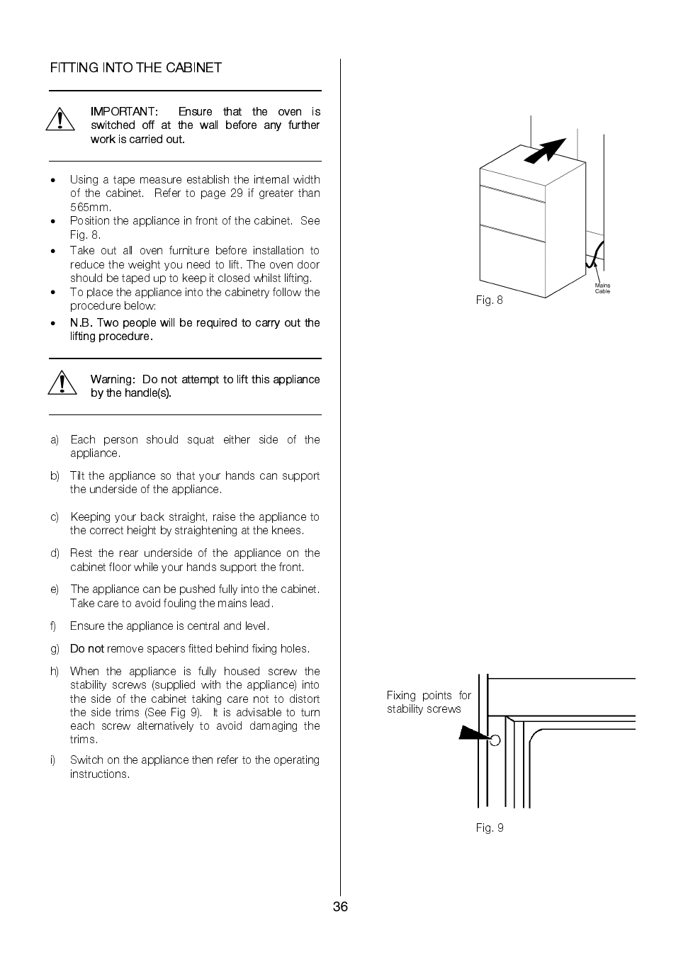 Electrolux EKC6046 User Manual | Page 36 / 40