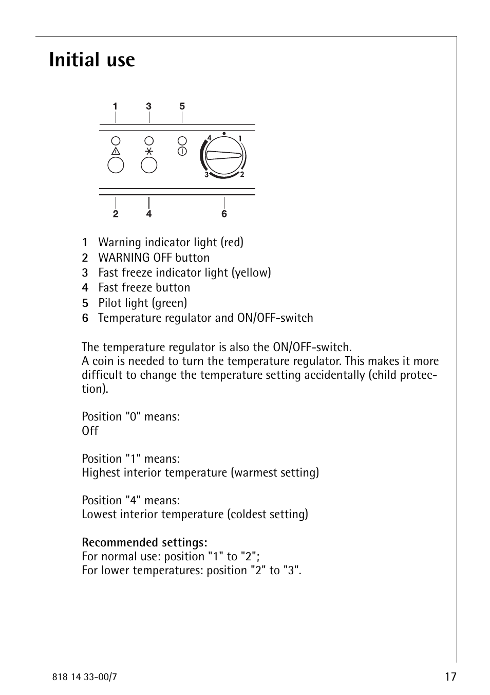 Initial use | Electrolux 2170-4 User Manual | Page 17 / 32