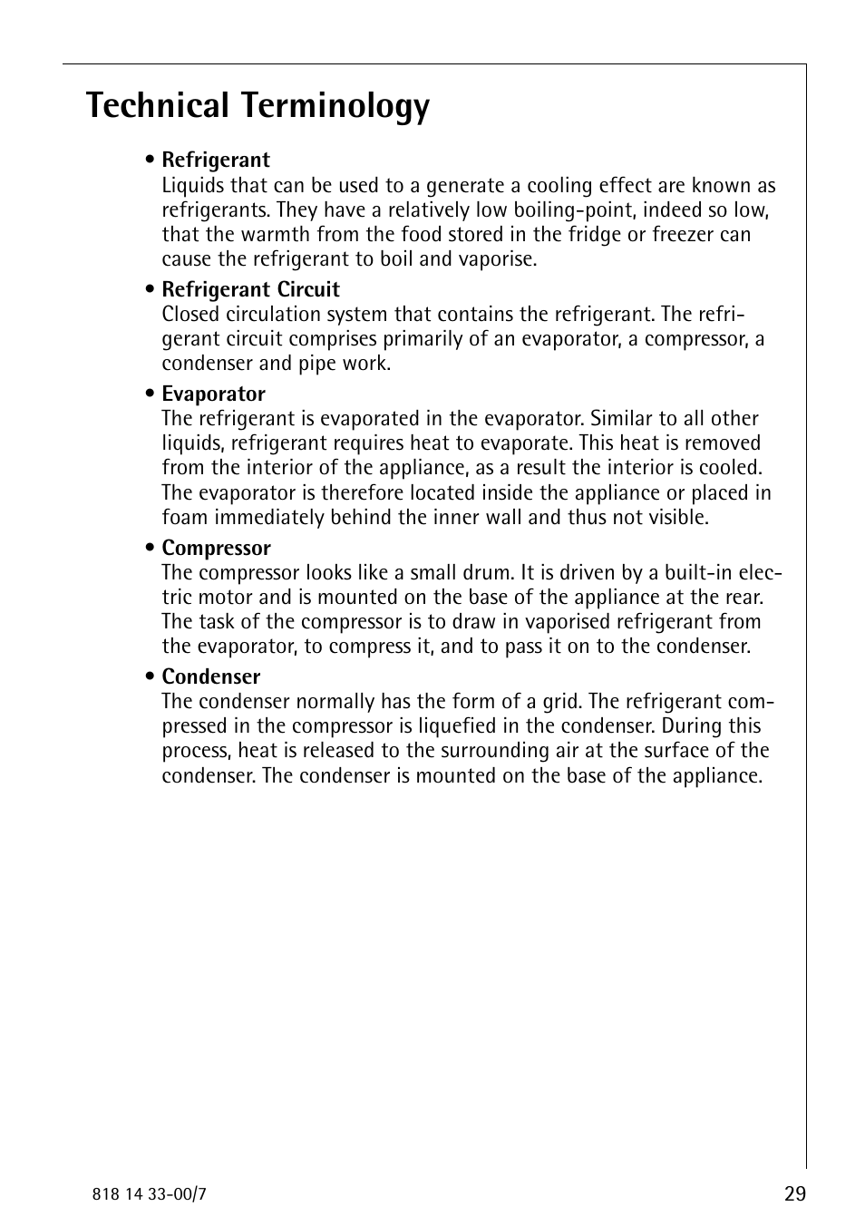 Technical terminology | Electrolux 2170-4 User Manual | Page 29 / 32