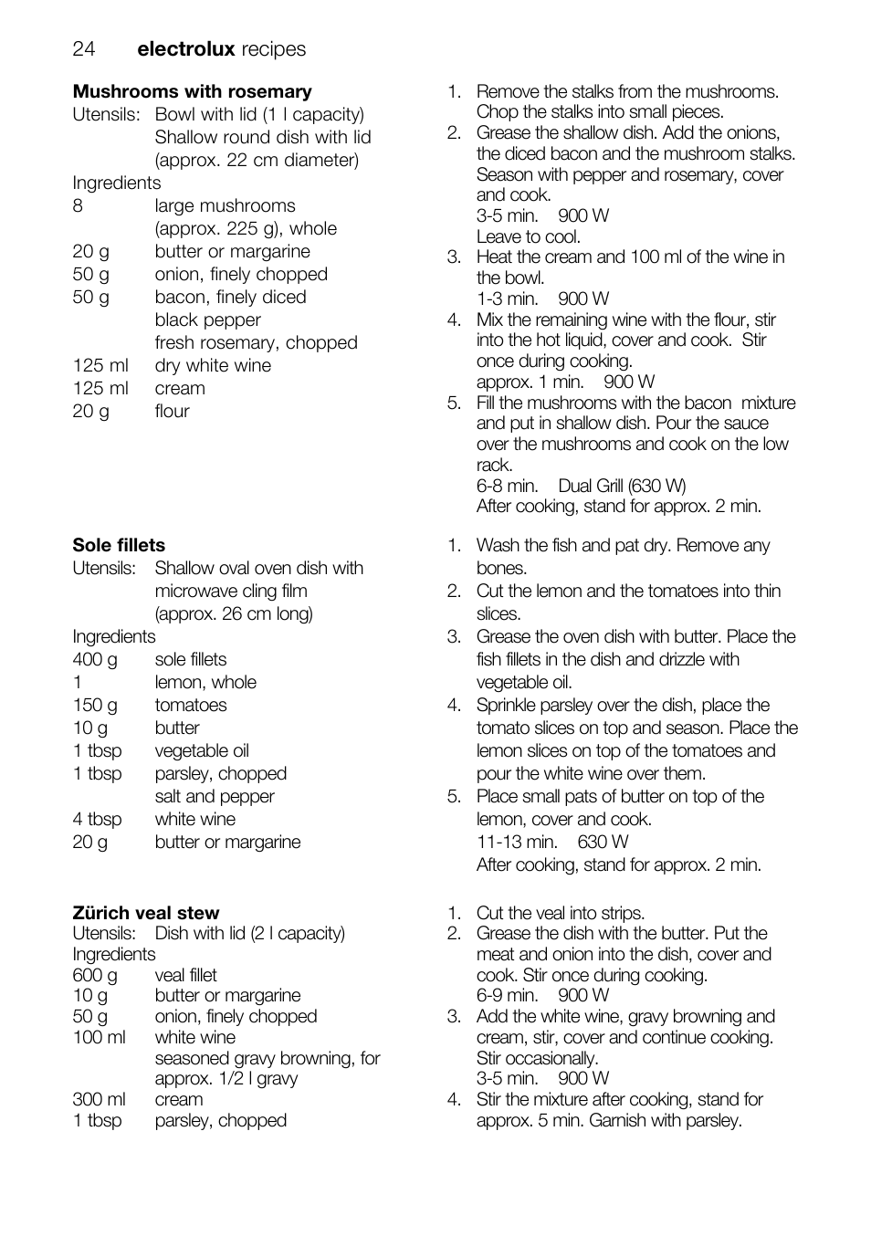 Electrolux EMS26415 User Manual | Page 24 / 36