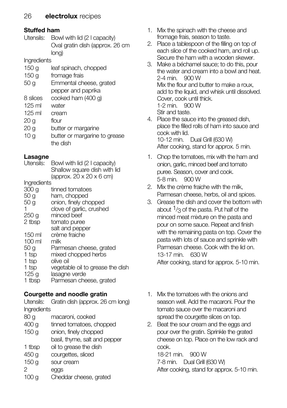 Electrolux EMS26415 User Manual | Page 26 / 36