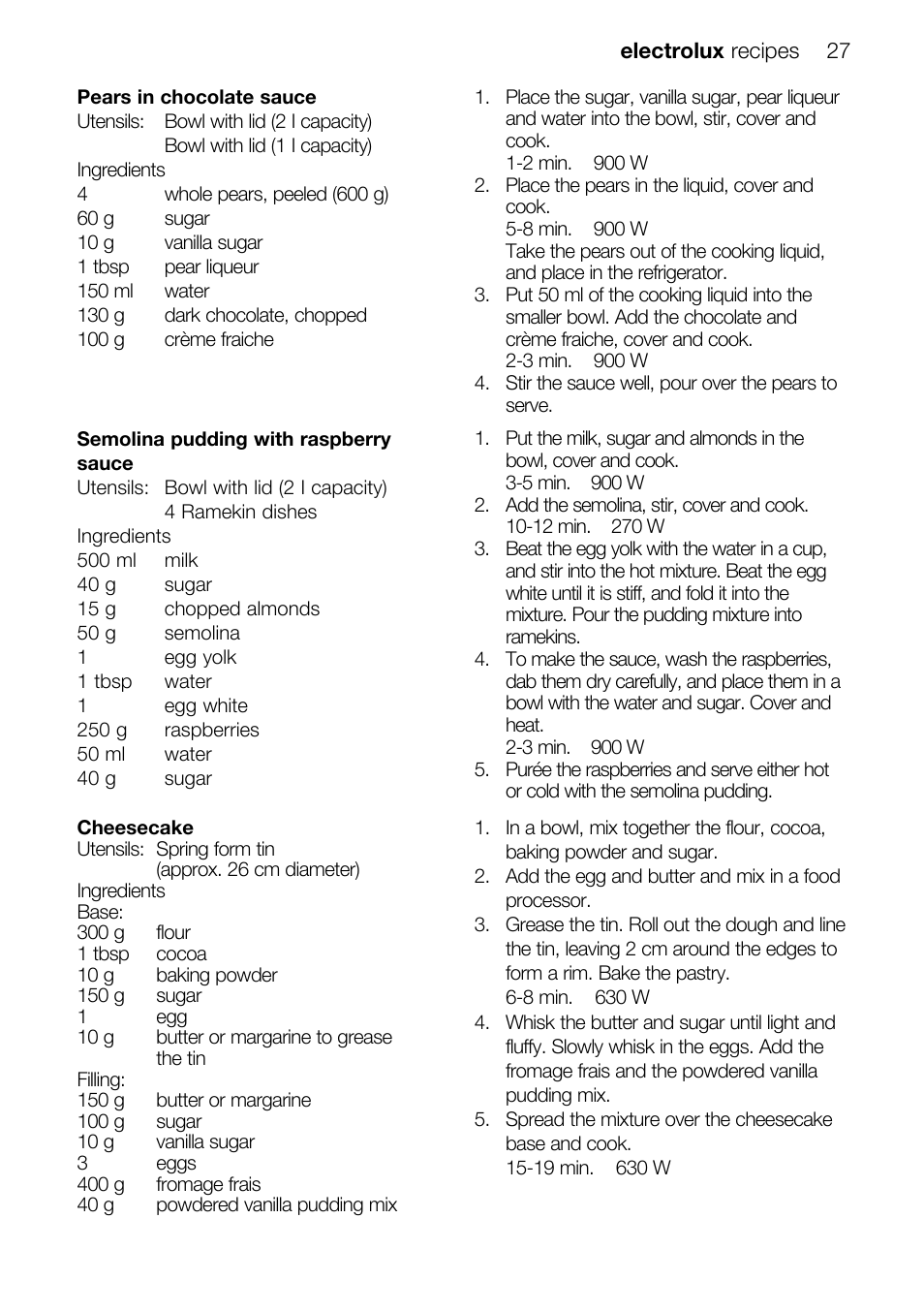 Electrolux EMS26415 User Manual | Page 27 / 36