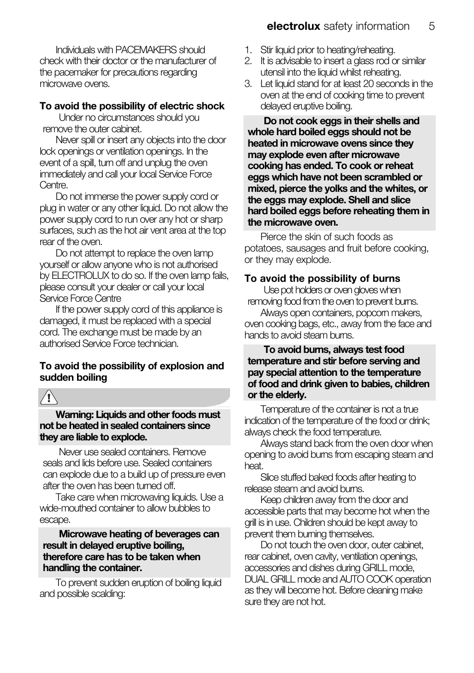 Electrolux EMS26415 User Manual | Page 5 / 36