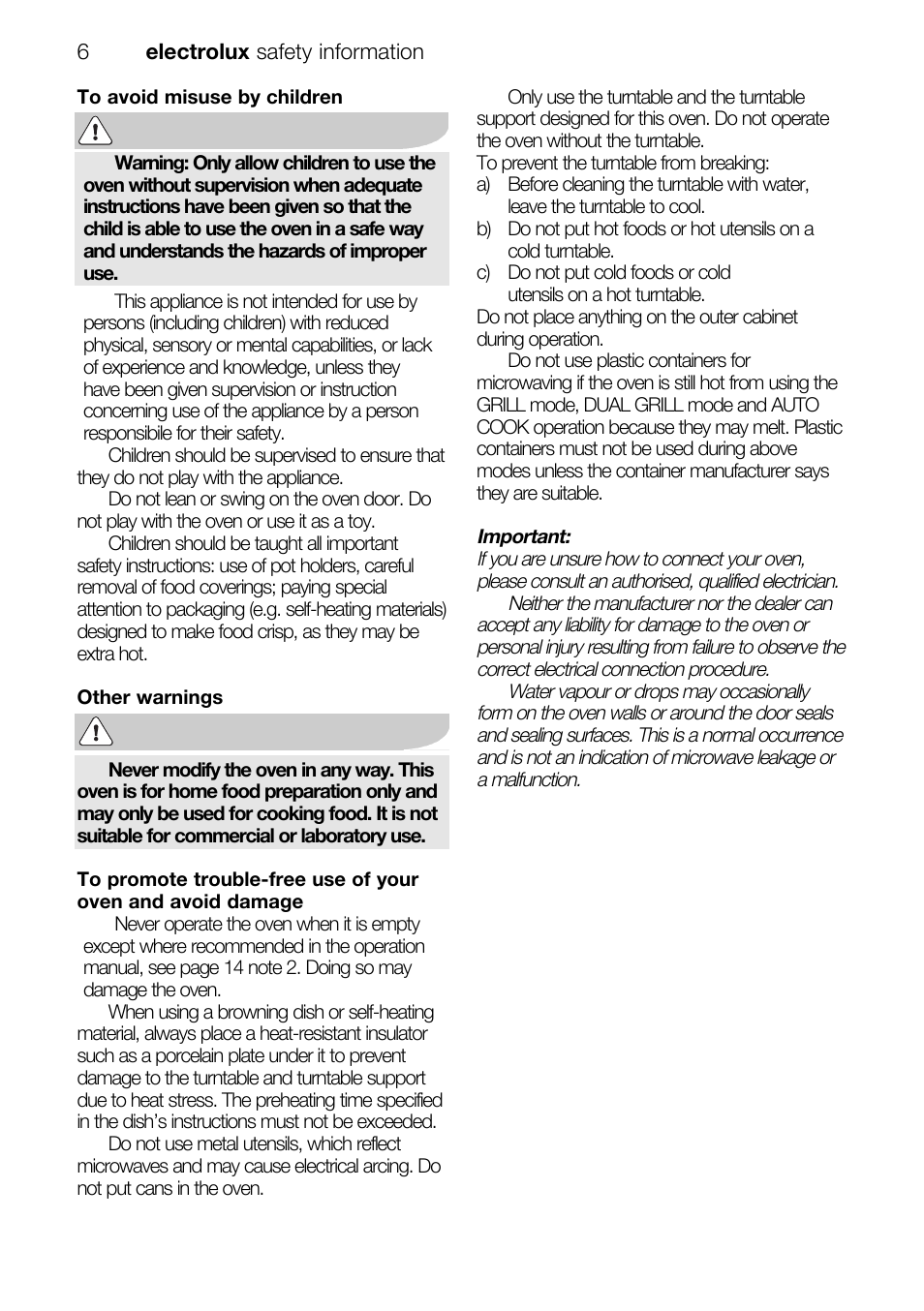 Electrolux EMS26415 User Manual | Page 6 / 36