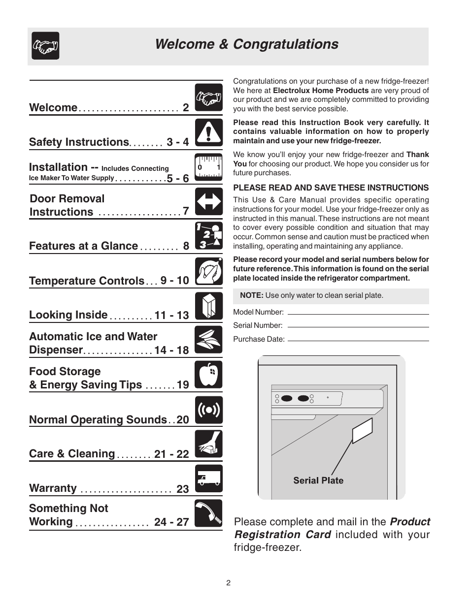 Electrolux U27107 User Manual | Page 2 / 28
