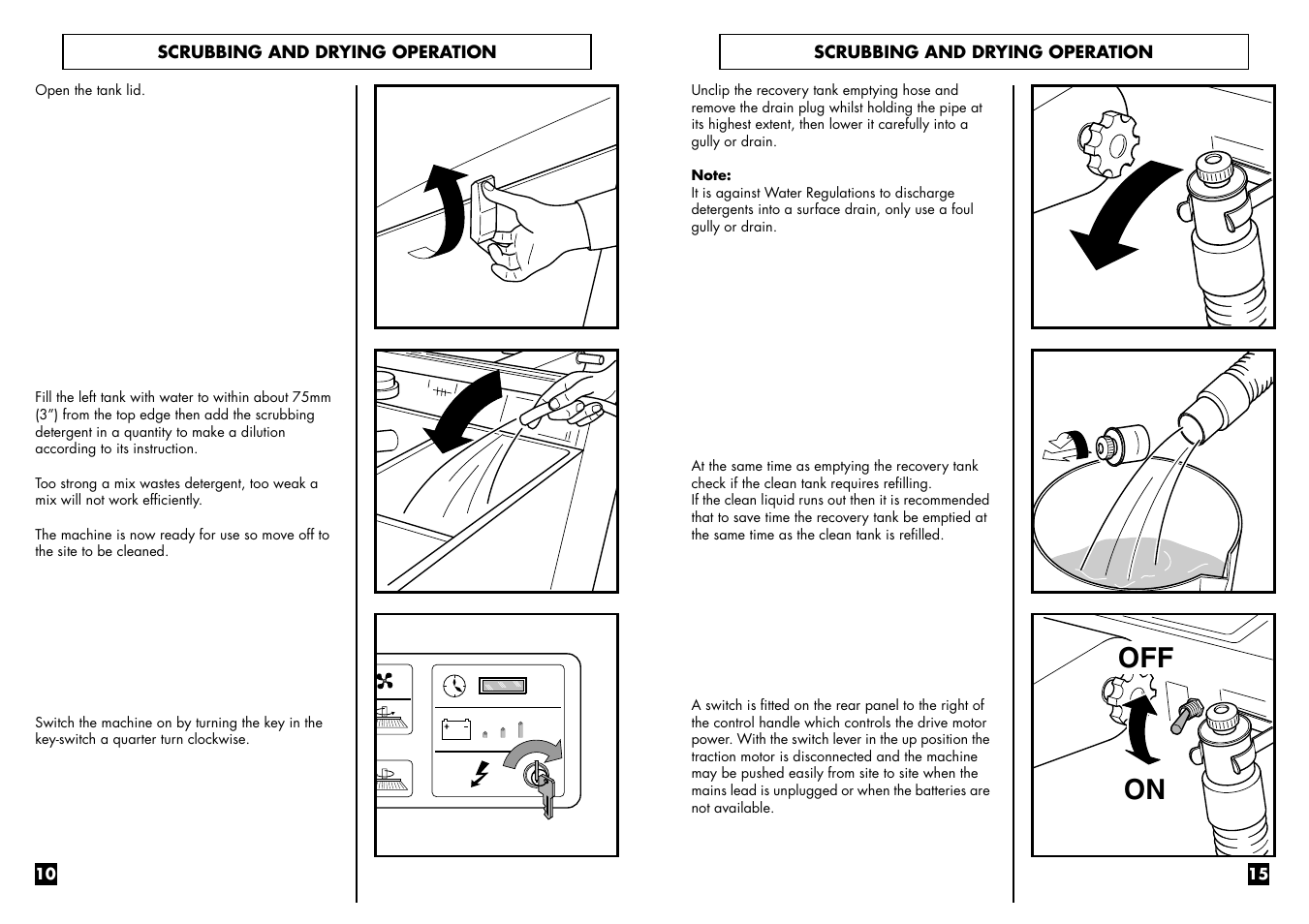 Off on | Electrolux EUROCLEAN W 375 B User Manual | Page 12 / 14