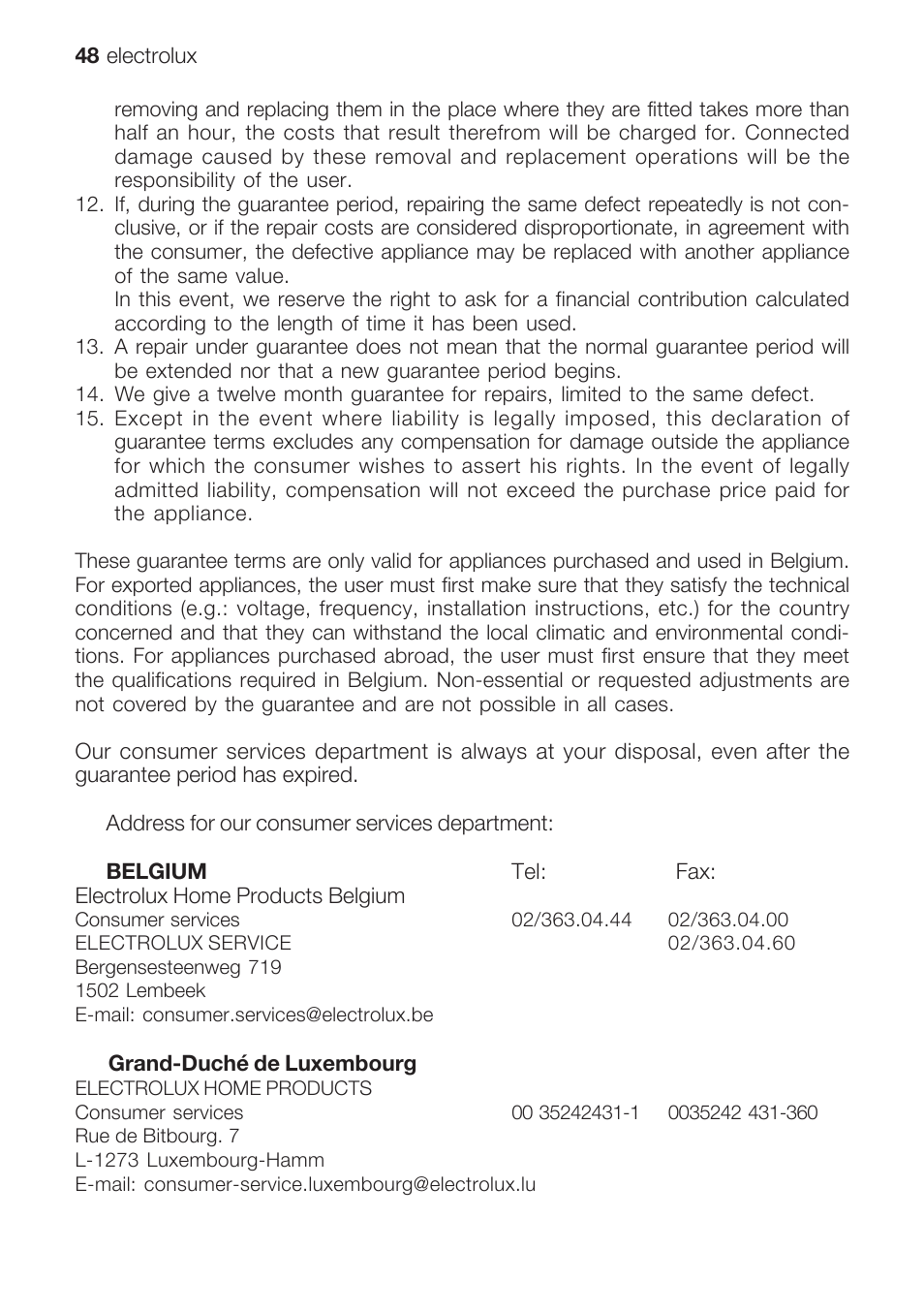 Electrolux EOB 68713 User Manual | Page 48 / 52