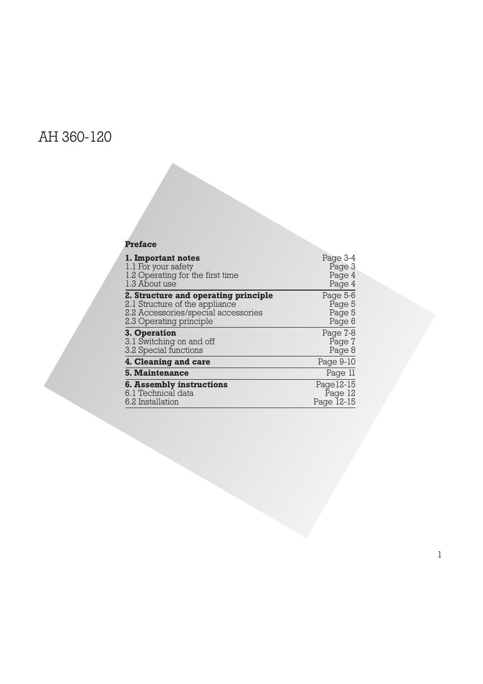 Electrolux AH 360-120 User Manual | Page 2 / 16