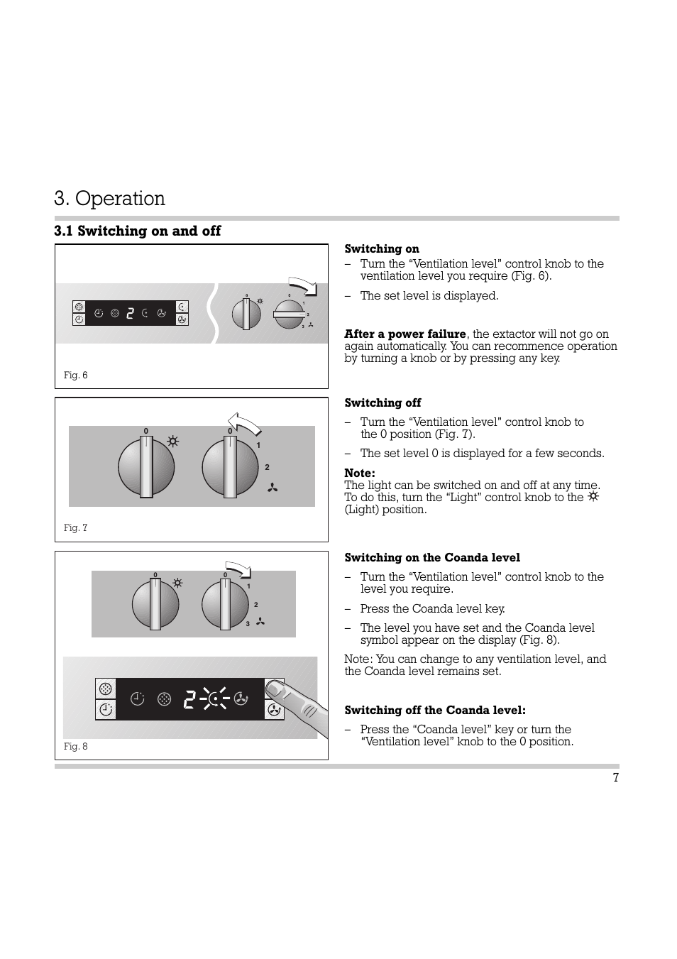 Operation, 1 switching on and off | Electrolux AH 360-120 User Manual | Page 8 / 16