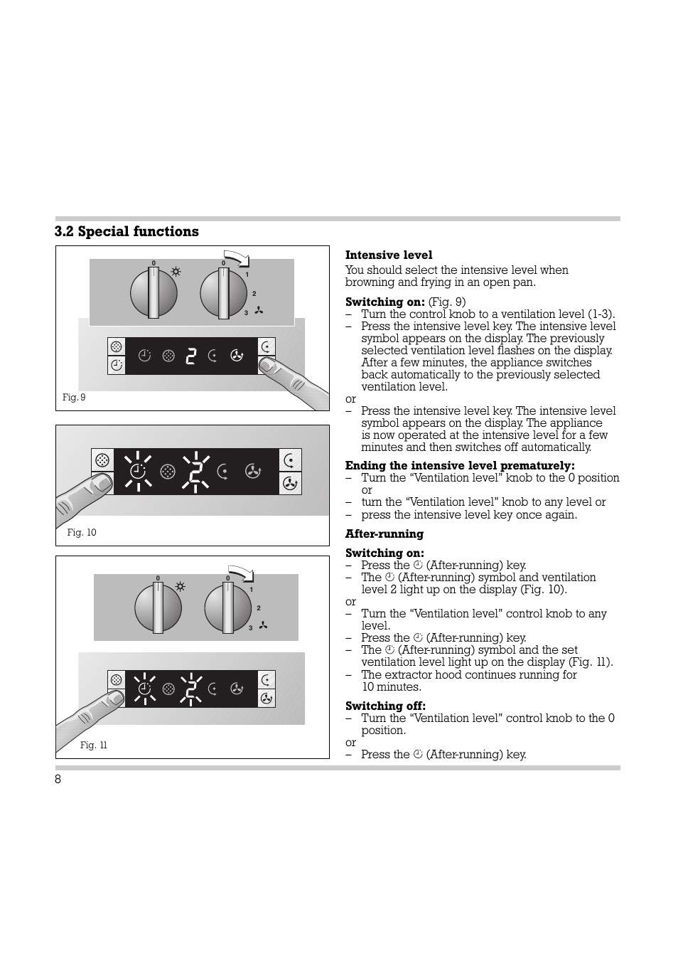2 special functions | Electrolux AH 360-120 User Manual | Page 9 / 16