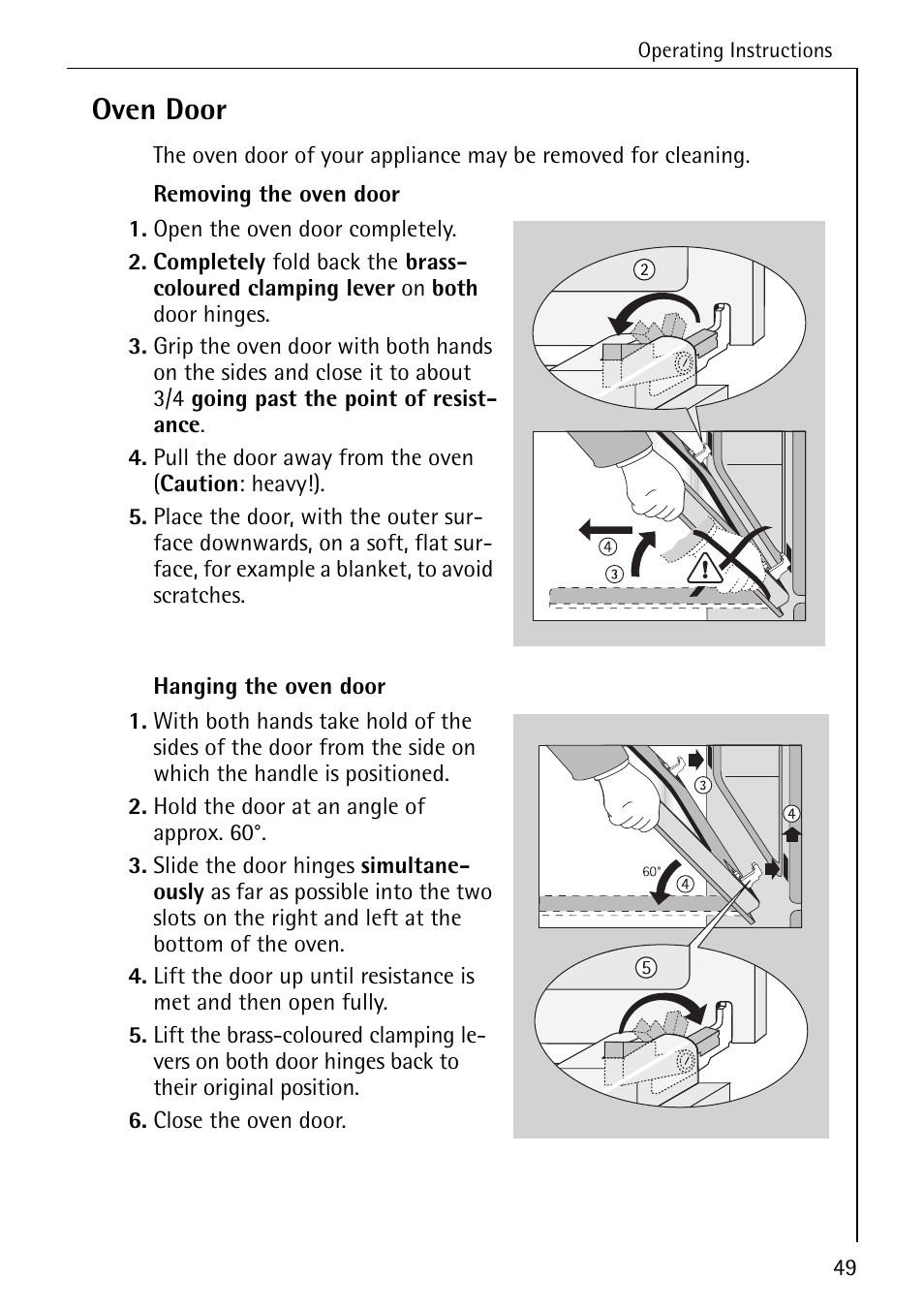 Oven door | Electrolux B4140-1 User Manual | Page 49 / 64