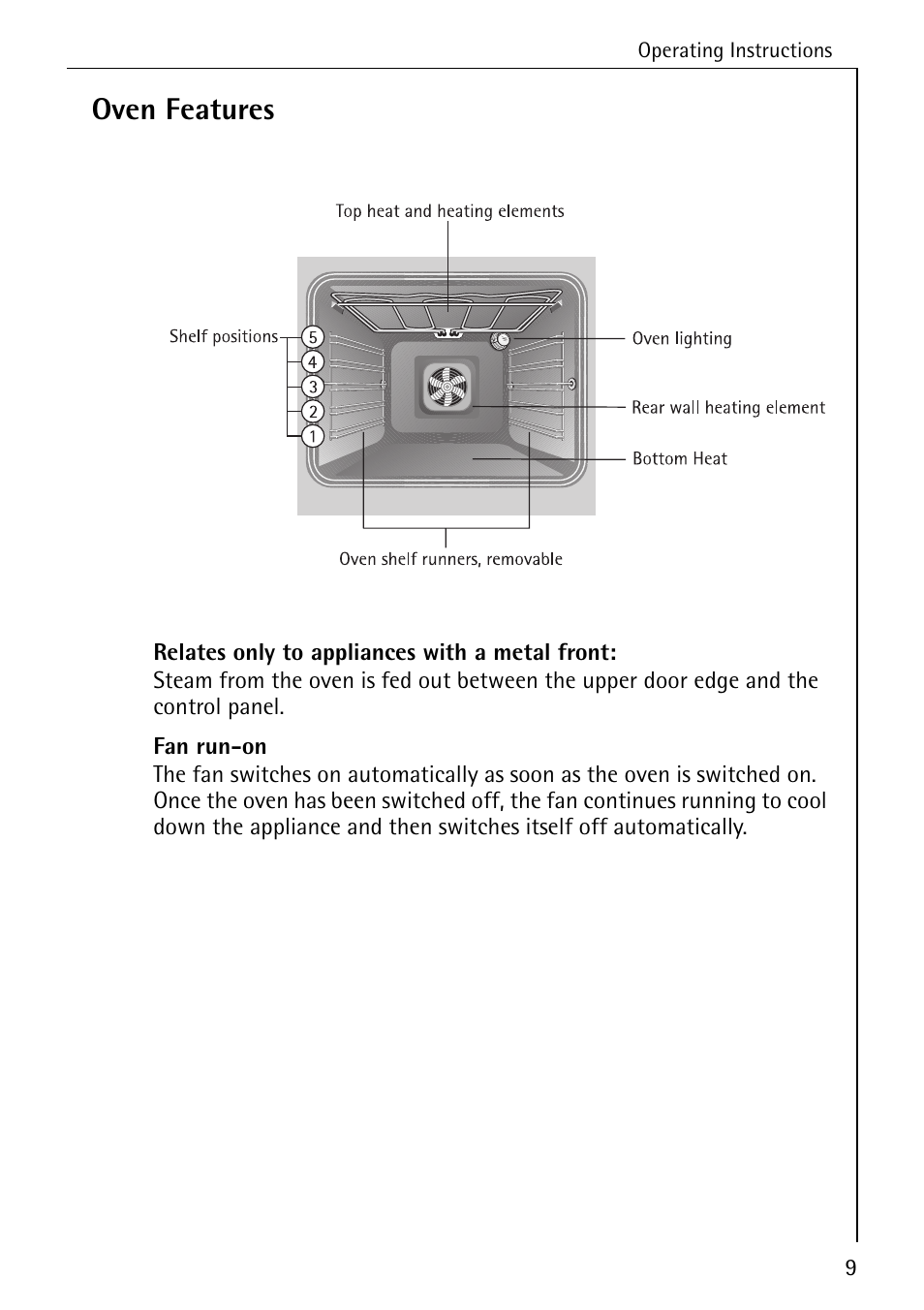 Oven features | Electrolux B4140-1 User Manual | Page 9 / 64