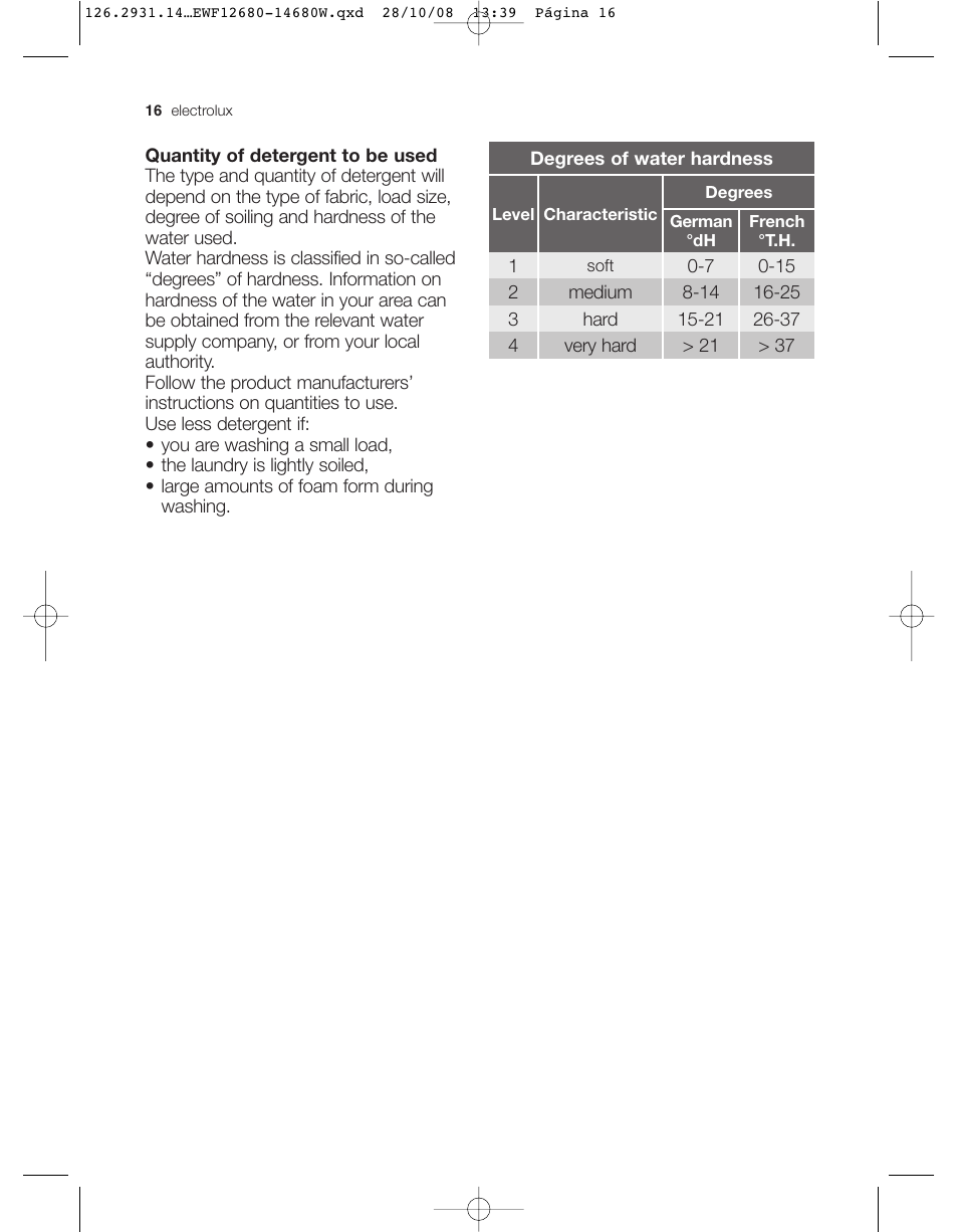 Electrolux LAVADORA EWF 14680W User Manual | Page 16 / 35