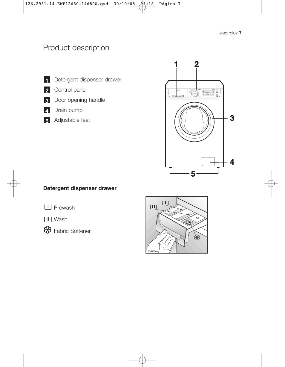 Product description | Electrolux LAVADORA EWF 14680W User Manual | Page 7 / 35