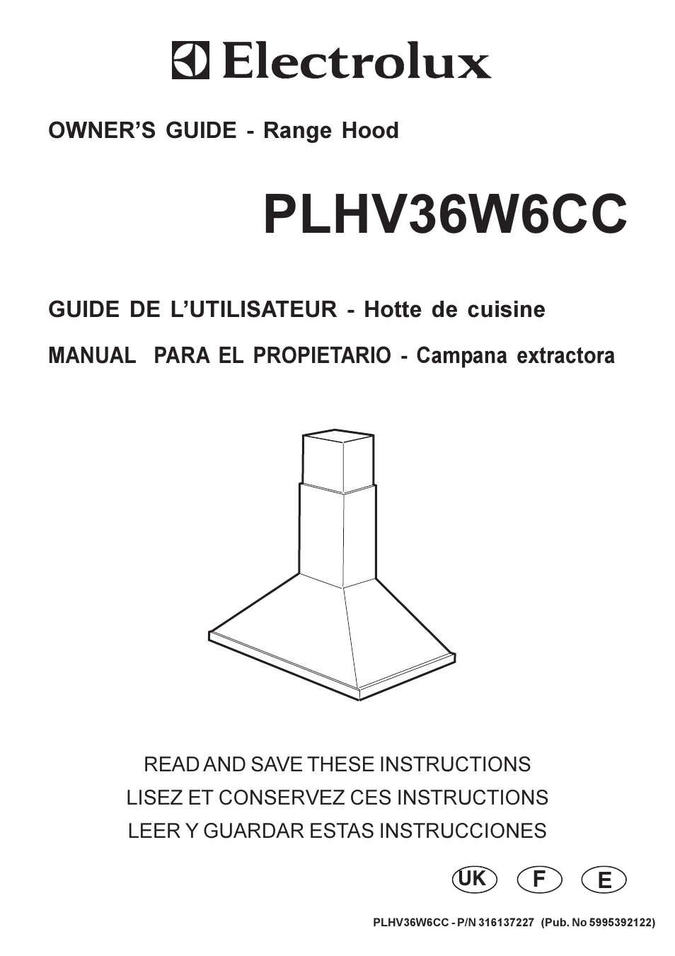 Electrolux PLHV36W6CC User Manual | 32 pages