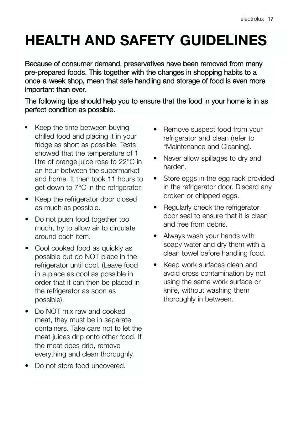 Health and safety guidelines | Electrolux ERE 39392 X User Manual | Page 17 / 32