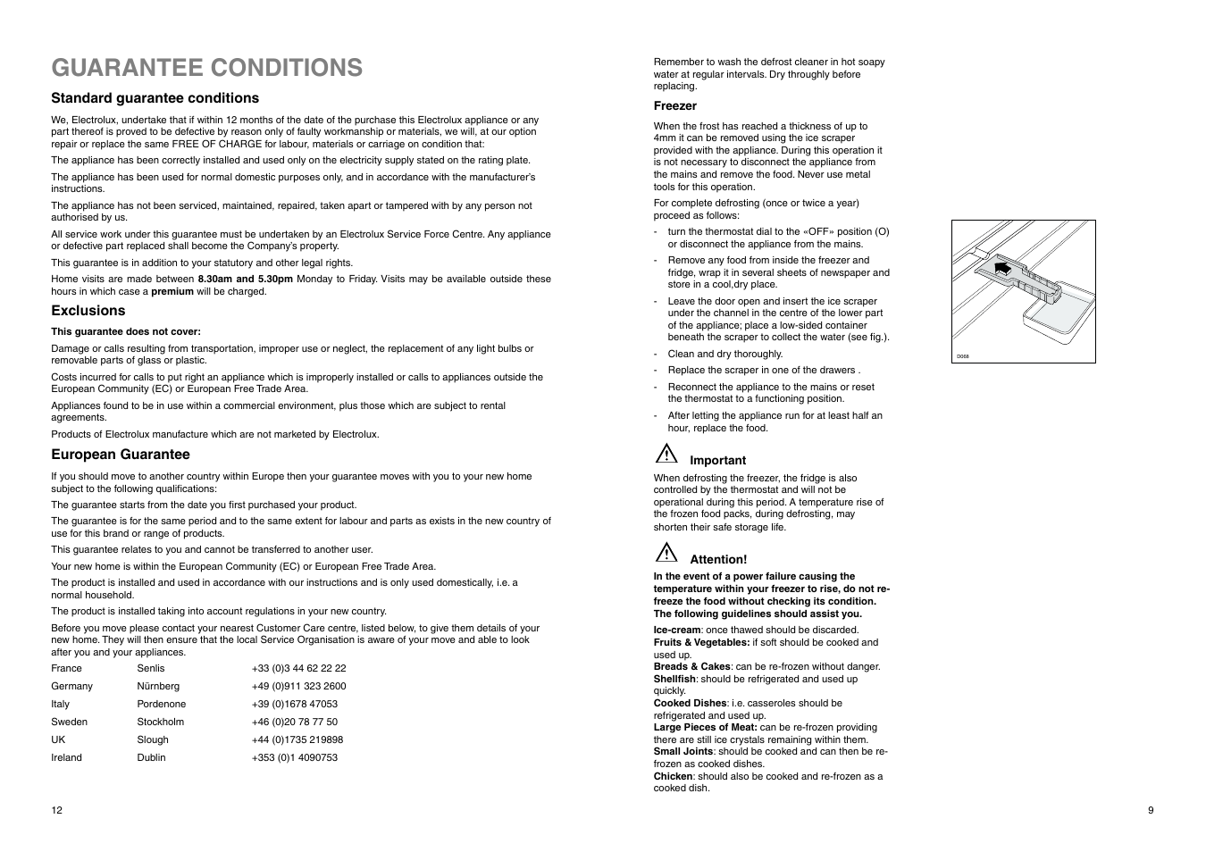 Guarantee conditions | Electrolux ERB 7525 User Manual | Page 9 / 17