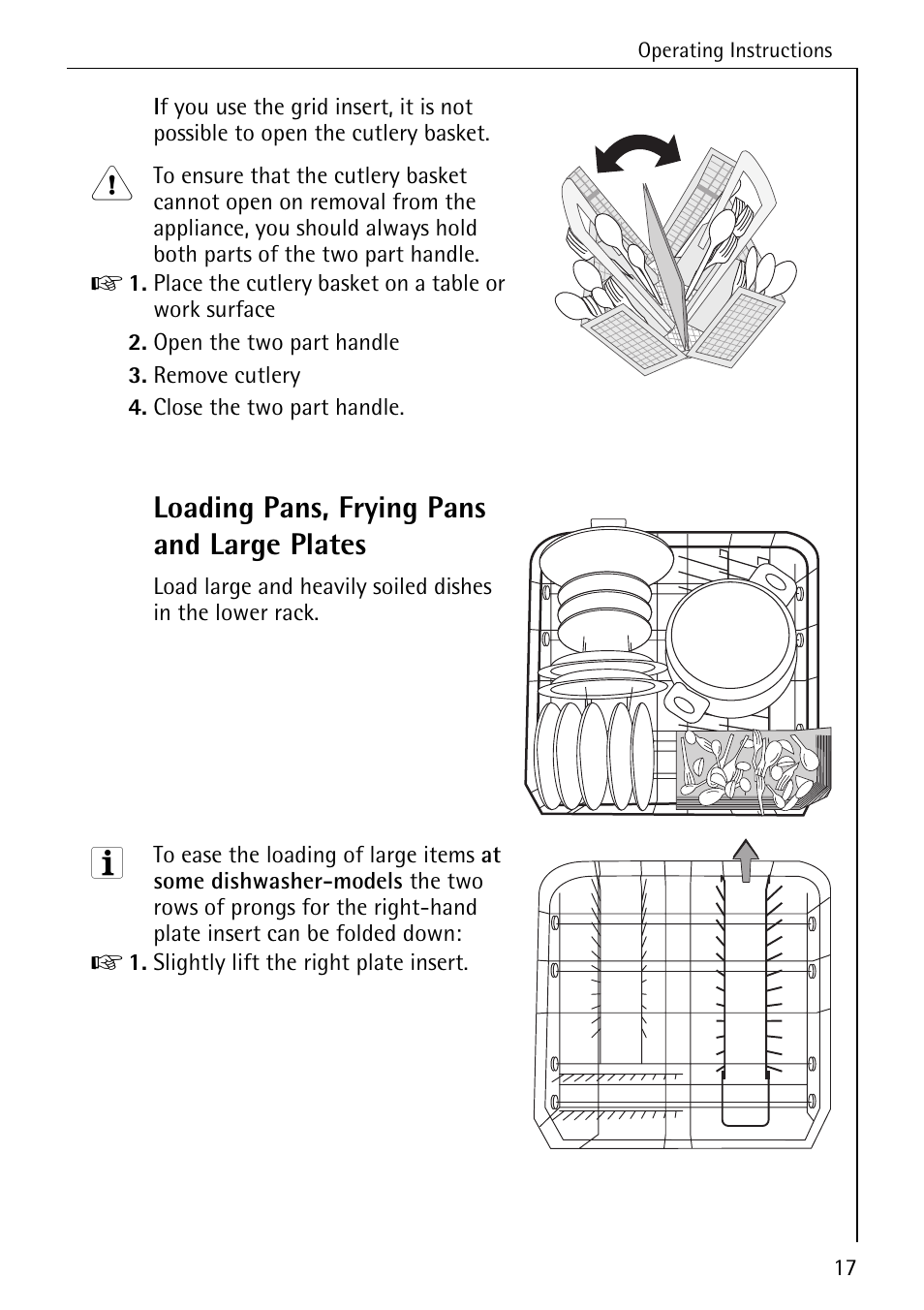 Loading pans, frying pans and large plates | Electrolux 80860 i User Manual | Page 17 / 44