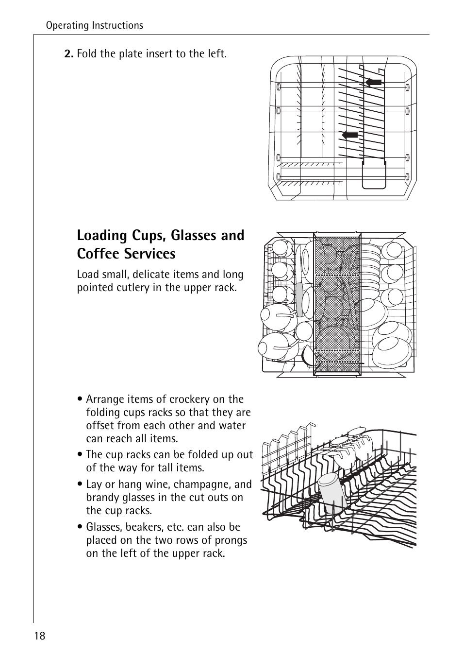 Loading cups, glasses and coffee services | Electrolux 80860 i User Manual | Page 18 / 44