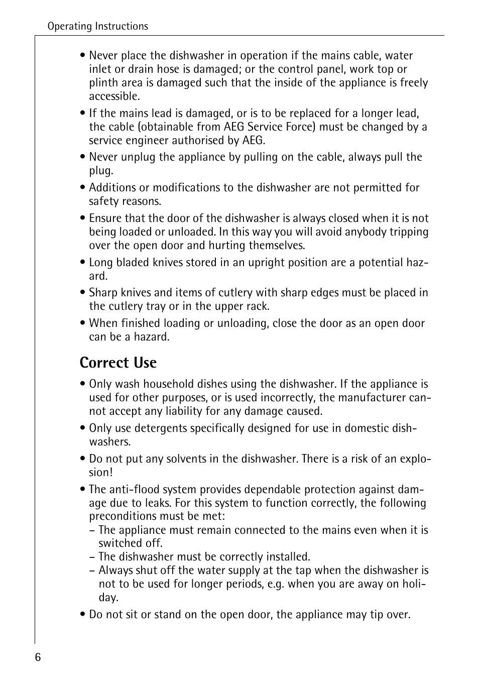 Correct use | Electrolux 80860 i User Manual | Page 6 / 44